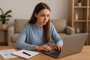 studentka przed komputerem